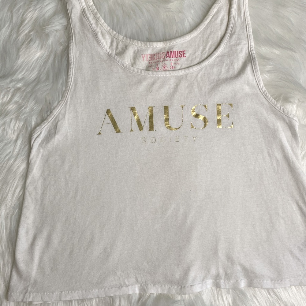 Amuse society white flowey tank